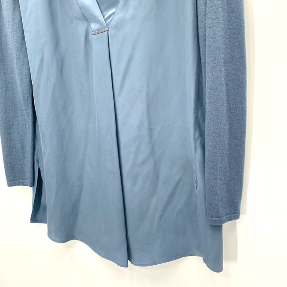 Etcetera Slate Blue Silk Cashmere Blend Long Sleeve Flowy Sweater Top Size 00 - Picture 4 of 14
